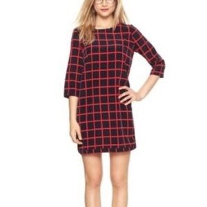 Gap “Vicki” Grid Shift Navy Red Dress